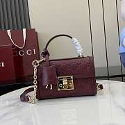 Bagsaaa Gucci Padlock small top handle bag 848884 red - 20cm - 1