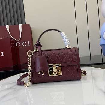 Bagsaaa Gucci Padlock small top handle bag 848884 red - 20cm