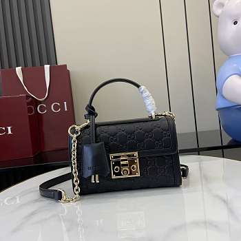 Bagsaaa Gucci Padlock small top handle bag 848884 black - 20cm