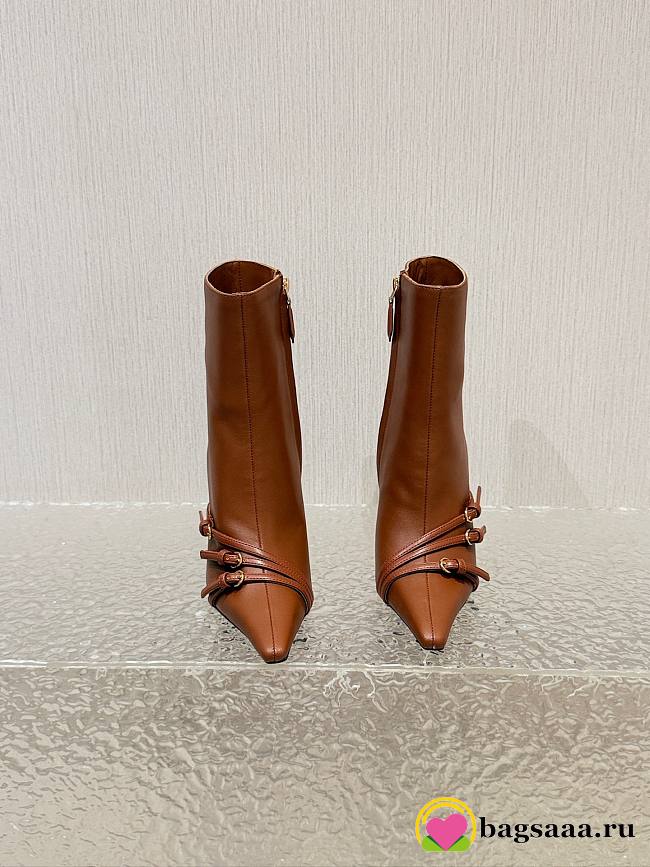 Bagsaaa Miu Miu Nappa leather boots with buckle brown - 1