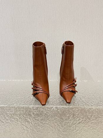 Bagsaaa Miu Miu Nappa leather boots with buckle brown