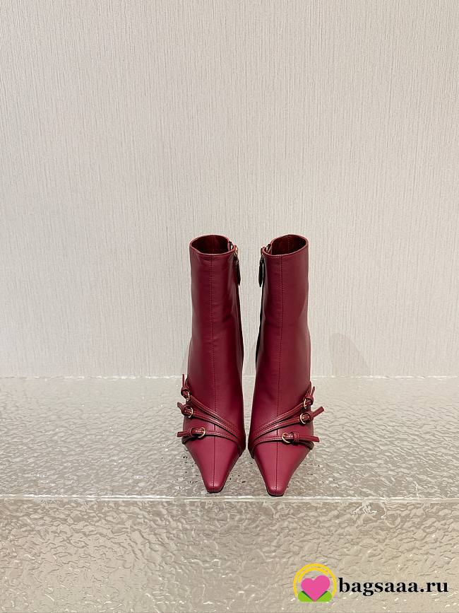 Bagsaaa Miu Miu Nappa leather boots with buckle red - 1