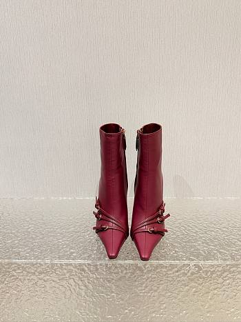 Bagsaaa Miu Miu Nappa leather boots with buckle red