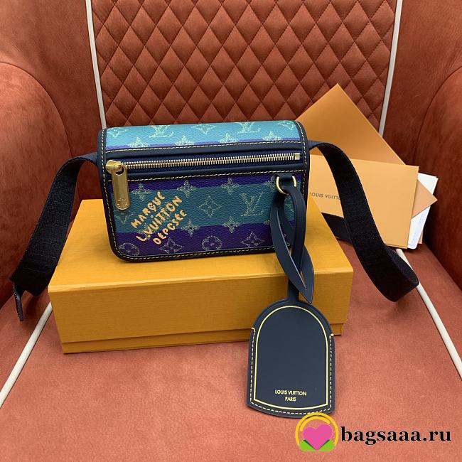 Bagsaaa LV M15173 Bosphore Wearable Wallet Blue Stripes - 19cm - 1