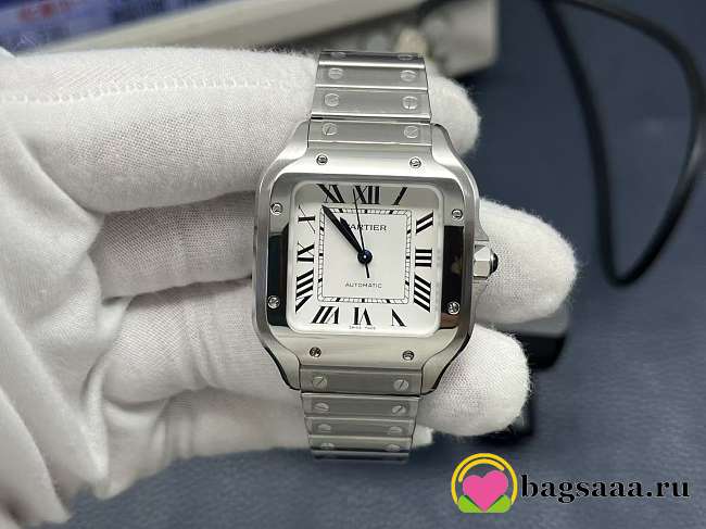 Bagsaaa Santos de Cartier watch silver medium size 35mm - 1