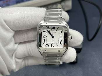 Bagsaaa Santos de Cartier watch silver medium size 35mm