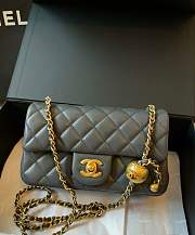 Bagsaaa Chanel Mini Flap Bag adjustable chain strap dark gray - 20cm - 1