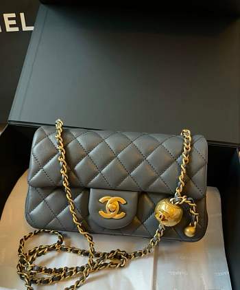 Bagsaaa Chanel Mini Flap Bag adjustable chain strap dark gray - 20cm