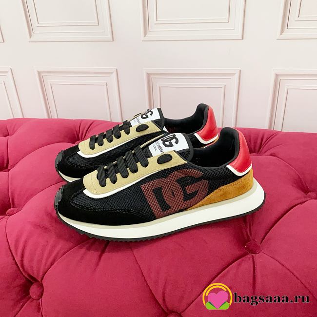 Bagsaaa DG Cushion sneakers in a calfskin and woven technical fabric - 1