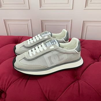 Bagsaaa DG Cushion sneakers in a calfskin and woven technical fabric gray