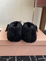 Bagsaaa Miu Miu Shearling Mary Jane Ballerina Flats black - 4