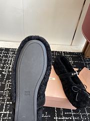 Bagsaaa Miu Miu Shearling Mary Jane Ballerina Flats black - 3