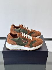 Bagsaaa Prada Prax suede and Re-Nylon sneakers Cocoa Brown/Green - 1