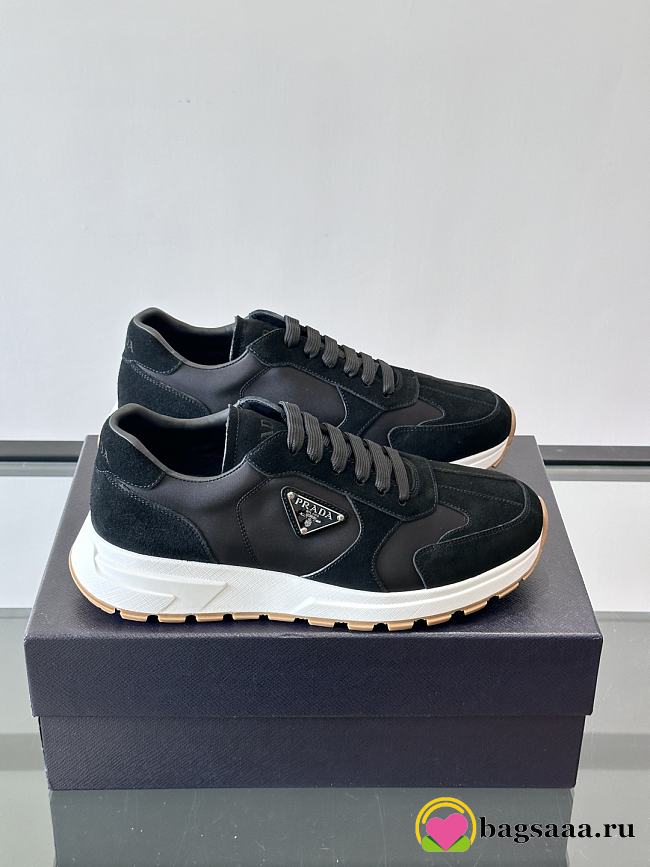 Bagsaaa Prada Prax suede and Re-Nylon sneakers black - 1