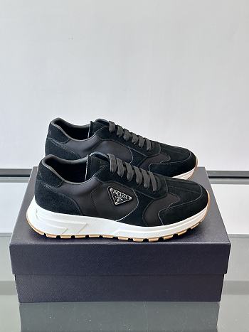 Bagsaaa Prada Prax suede and Re-Nylon sneakers black