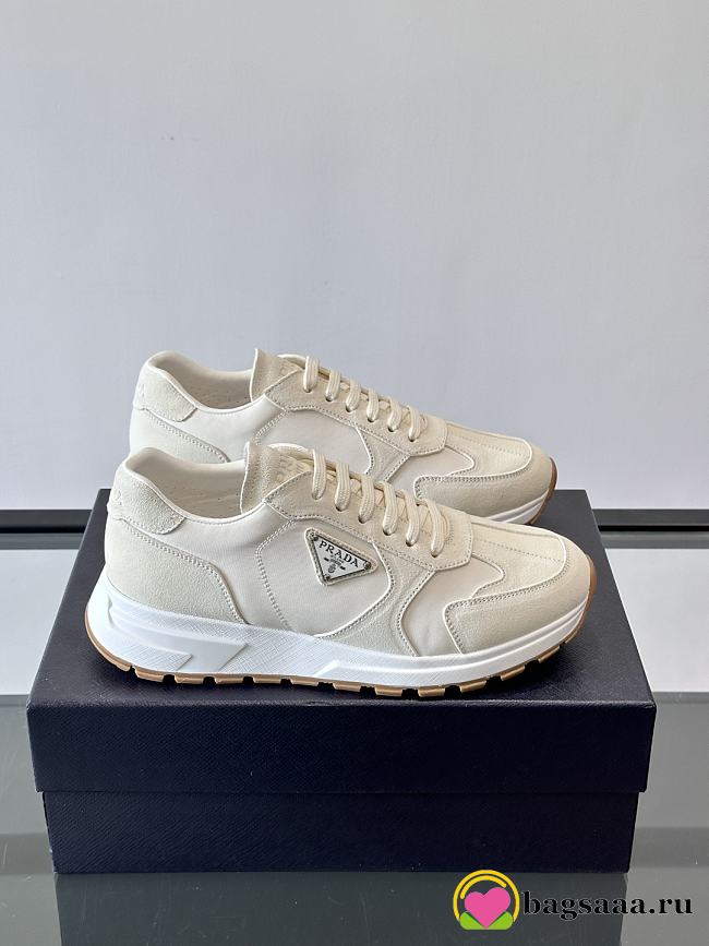 Bagsaaa Prada Prax suede and Re-Nylon sneakers white - 1