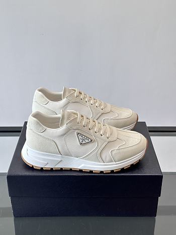 Bagsaaa Prada Prax suede and Re-Nylon sneakers white