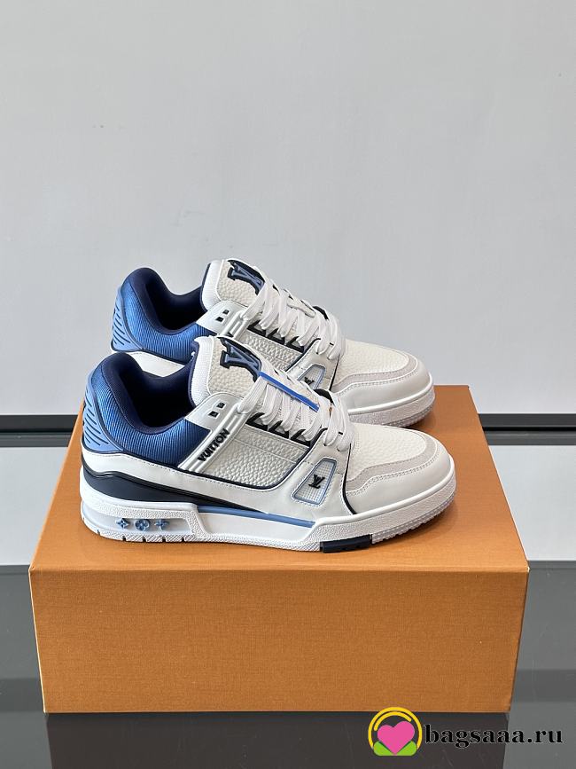 Bagsaaa LV Trainer Sneaker white & blue - 1