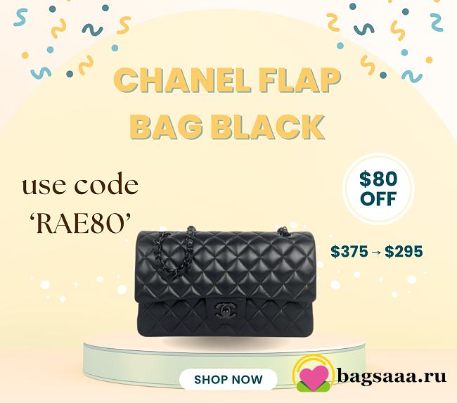 Chanel Flap bag 25cm black hardware  - 1