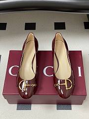 Bagsaaa Gucci Women's ballet flat with half Horsebit 849652 red patent - 2.5cm - 2