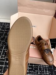 Bagsaaa Miu Miu Leather sneakers with buckle brown - 4