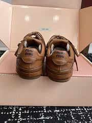 Bagsaaa Miu Miu Leather sneakers with buckle brown - 3