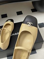 Bagsaaa Chanel black & beige Mary Jane flats with crystal-embellished CC - 4