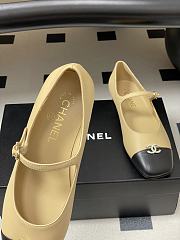 Bagsaaa Chanel black & beige Mary Jane flats with crystal-embellished CC - 2