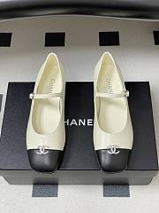 Bagsaaa Chanel black & white Mary Jane flats with crystal-embellished CC - 1