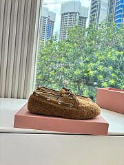 Bagsaaa Miu Miu shearling loafers brown - 2