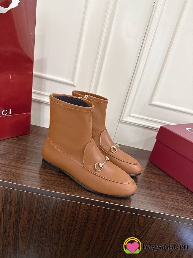 Bagsaaa Gucci Women's Jordaan ankle boot 831013 brown - 1