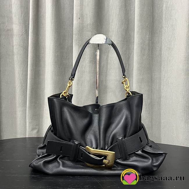 Bagsaaa Balmain Anthem medium leather shoulder bag black - 1