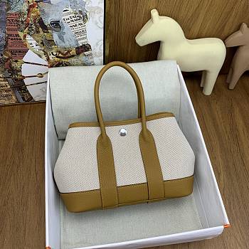 Bagsaaa Hermès Neo Garden Party 23 bag in H Viking canvas and Negonda calfskin