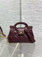 Bagsaaa Dior Jolie Top Handle Mini Bag Plum Cannage Lambskin - 18.5cm - 1