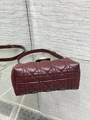 Bagsaaa Dior Jolie Top Handle Mini Bag Plum Cannage Lambskin - 18.5cm - 4