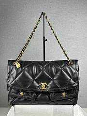 Bagsaaa Chanel Quilted Iridescent Calfskin Leather Jumbo Bag black - 45cm - 1