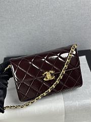 Bagsaaa Chanel Mini Flap Bag AS5618 Dark Brown Patent - 19.5cm - 1