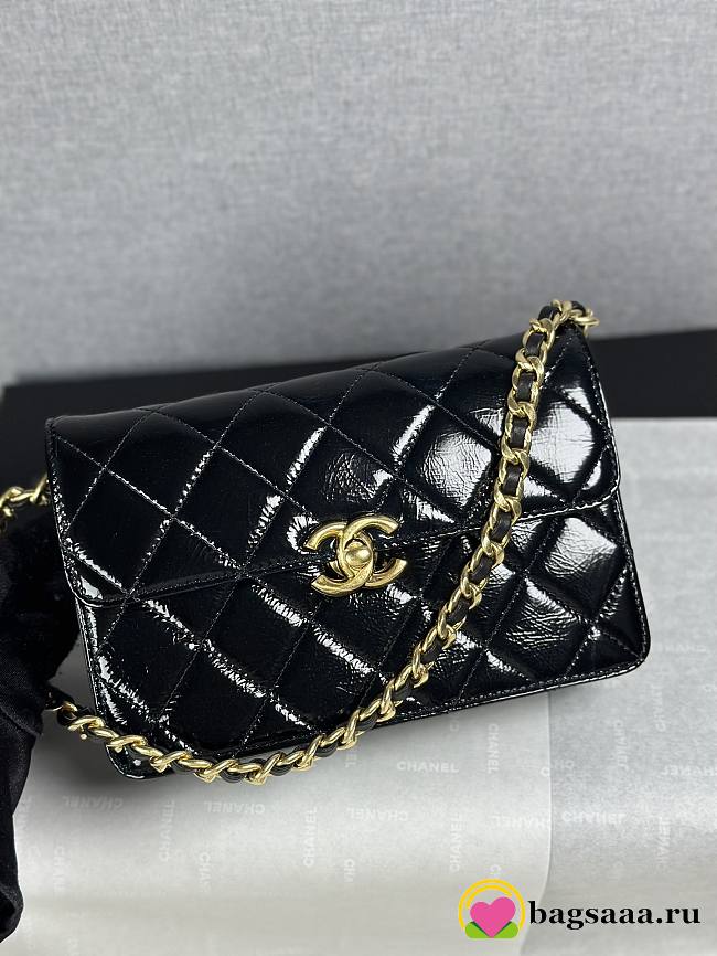 Bagsaaa Chanel Mini Flap Bag AS5618 Black Patent - 19.5cm - 1