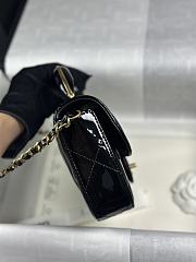 Bagsaaa Chanel Mini Flap Bag with Top Handle AS5805 Black Patent - 18.5cm - 3