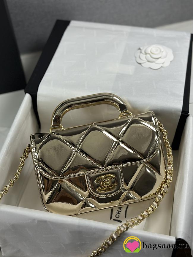 Bagsaaa Chanel Mini Flap Bag with Top Handle AS5805 Gold - 18.5cm - 1