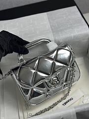 Bagsaaa Chanel Mini Flap Bag with Top Handle AS5805 Silver - 18.5cm - 1