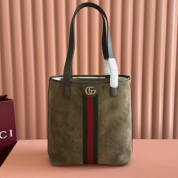 Bagsaaa Gucci Ophidia medium tote bag 834465 dark green suede - 36cm