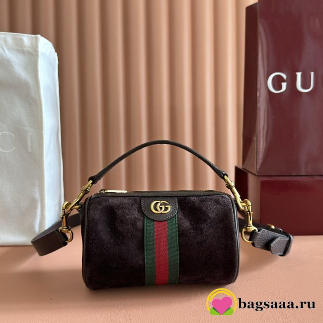 Bagsaaa Gucci Ophidia mini bag 846869  dark brown suede - 18.5cm - 1