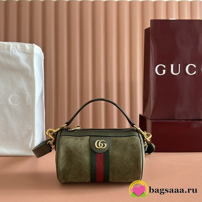 Bagsaaa Gucci Ophidia mini bag 846869 dark green suede - 18.5cm - 1