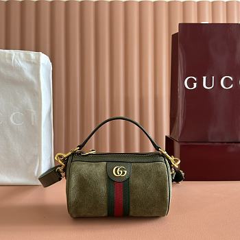 Bagsaaa Gucci Ophidia mini bag 846869 dark green suede - 18.5cm
