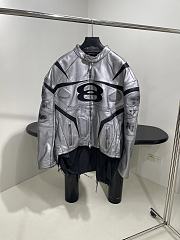Bagsaaa Balenciaga Unity Sports Icon Racer Jacket in silver - 1