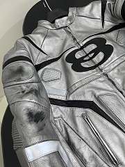 Bagsaaa Balenciaga Unity Sports Icon Racer Jacket in silver - 4
