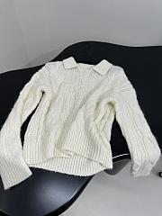 Bagsaaa Celine cream cable-knit polo sweater - 4