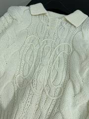 Bagsaaa Celine cream cable-knit polo sweater - 2