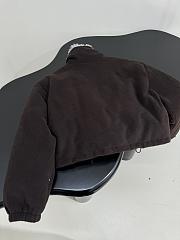 Bagsaaa Miu Miu fleece down jacket in ebony with a fur-lined collar dark brown - 4